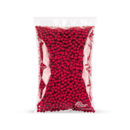 Sacchetto piatto rLDPE con contenuto riciclato 50 µm — Vista dettaglio in una tipica applicazione di confezionamento con esempio di contenuto
