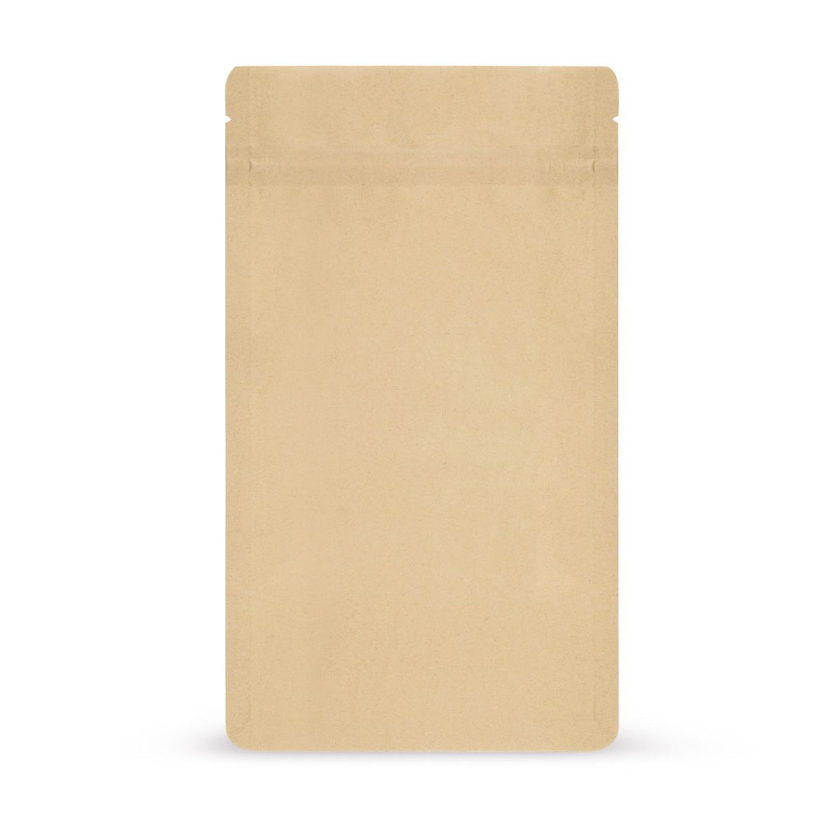 Doypack kraft in materiali biodegradabili — Vista principale del sacchetto con finitura kraft di Elke Plastic